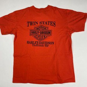 Vintage 90s Harley Davidson T Shirt Mens Large Twin States New Hampshire USA